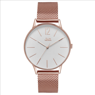 Unisex Rose Gold Plated JAG Watch with Mesh Band