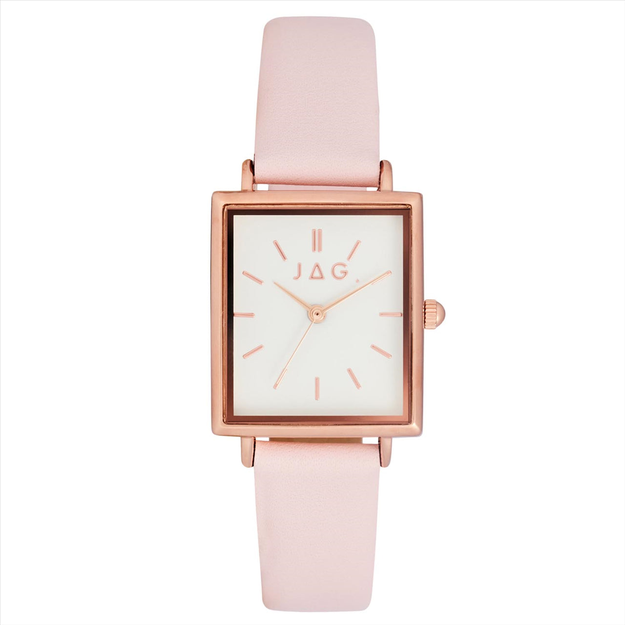 Ladies Rose Gold Plated JAG Watch With Pink Leather Strap
