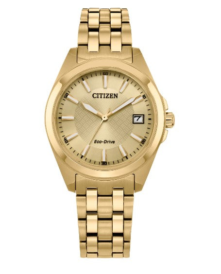 Ladies Gold Plated Stainless Steel 100M Water Resistant CITIZEN Watch
