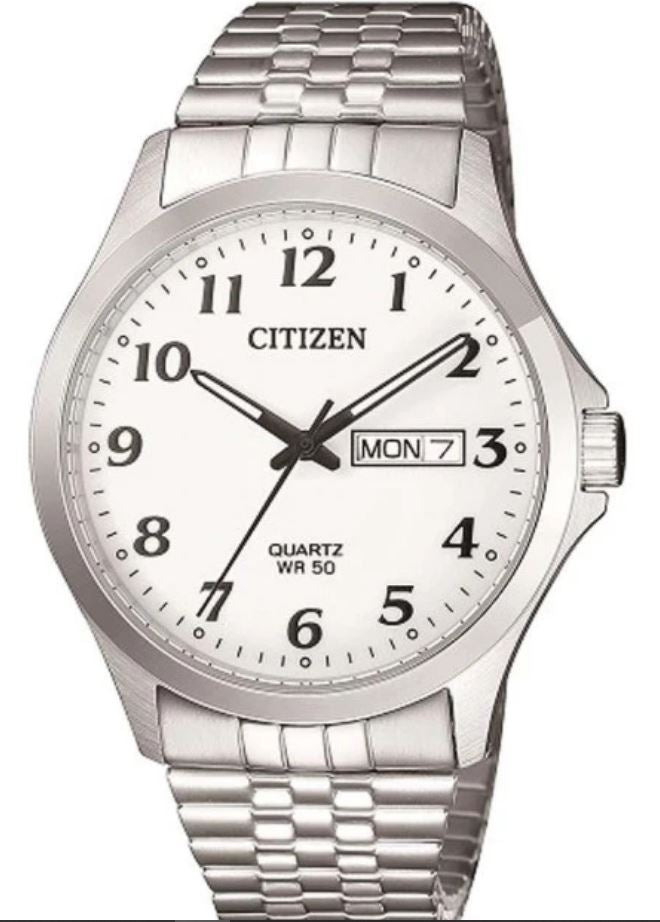 Mens Citizen day/date watch on expanding bracelet sswp wr50