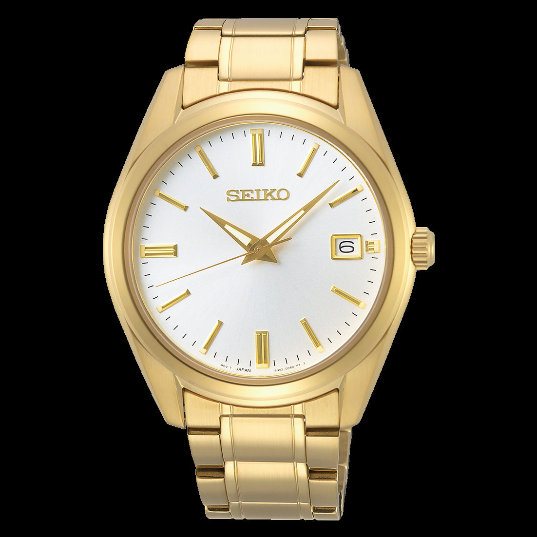 Men's Gold Plated Stainless Steel SEIKO Date Watch