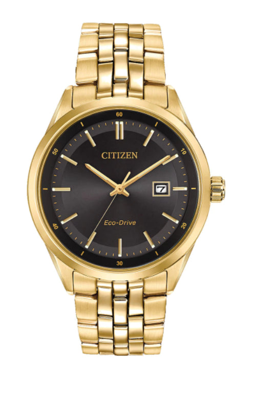 CITIZEN Gents Gold Plated Eco-Drive with Date