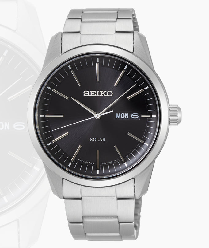 Gents Stainless Steel SEIKO 100m Day/Date