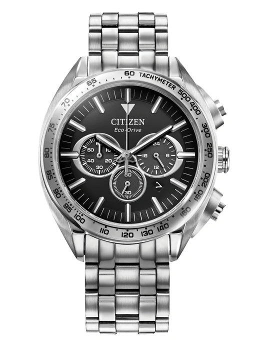 Men's Stainless Steel CITIZEN Eco Drive Chronograph on Stainless Steel Bracelet