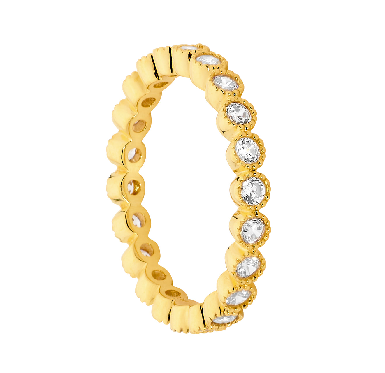 Gold Plated Eternity Style CZ Ring