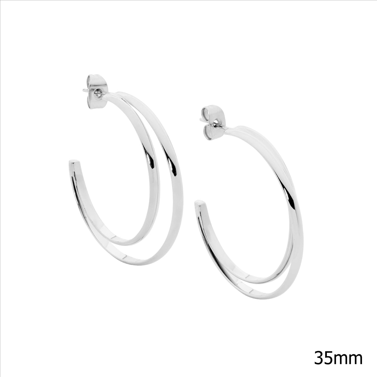 Stainless Steel Double Hoop Earrings