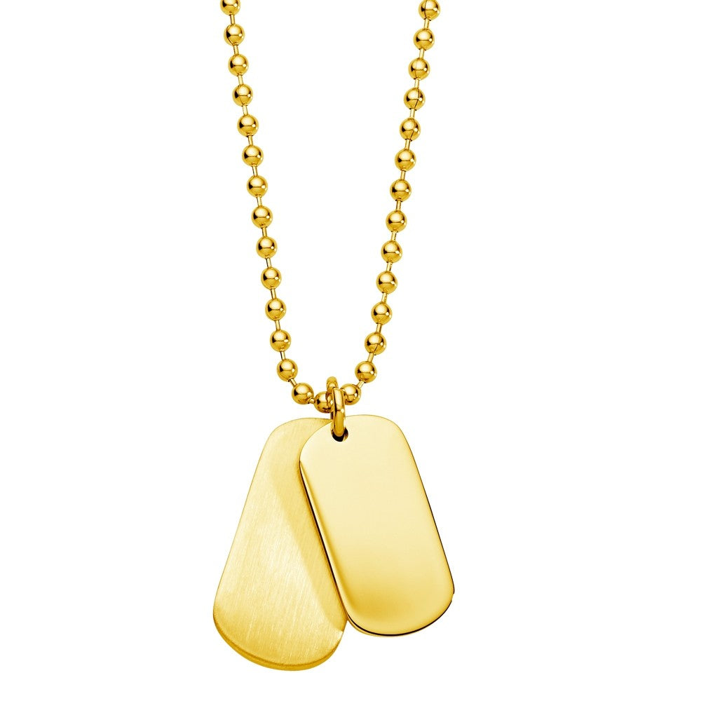 Gold Plated Men's Dog Tag Necklace